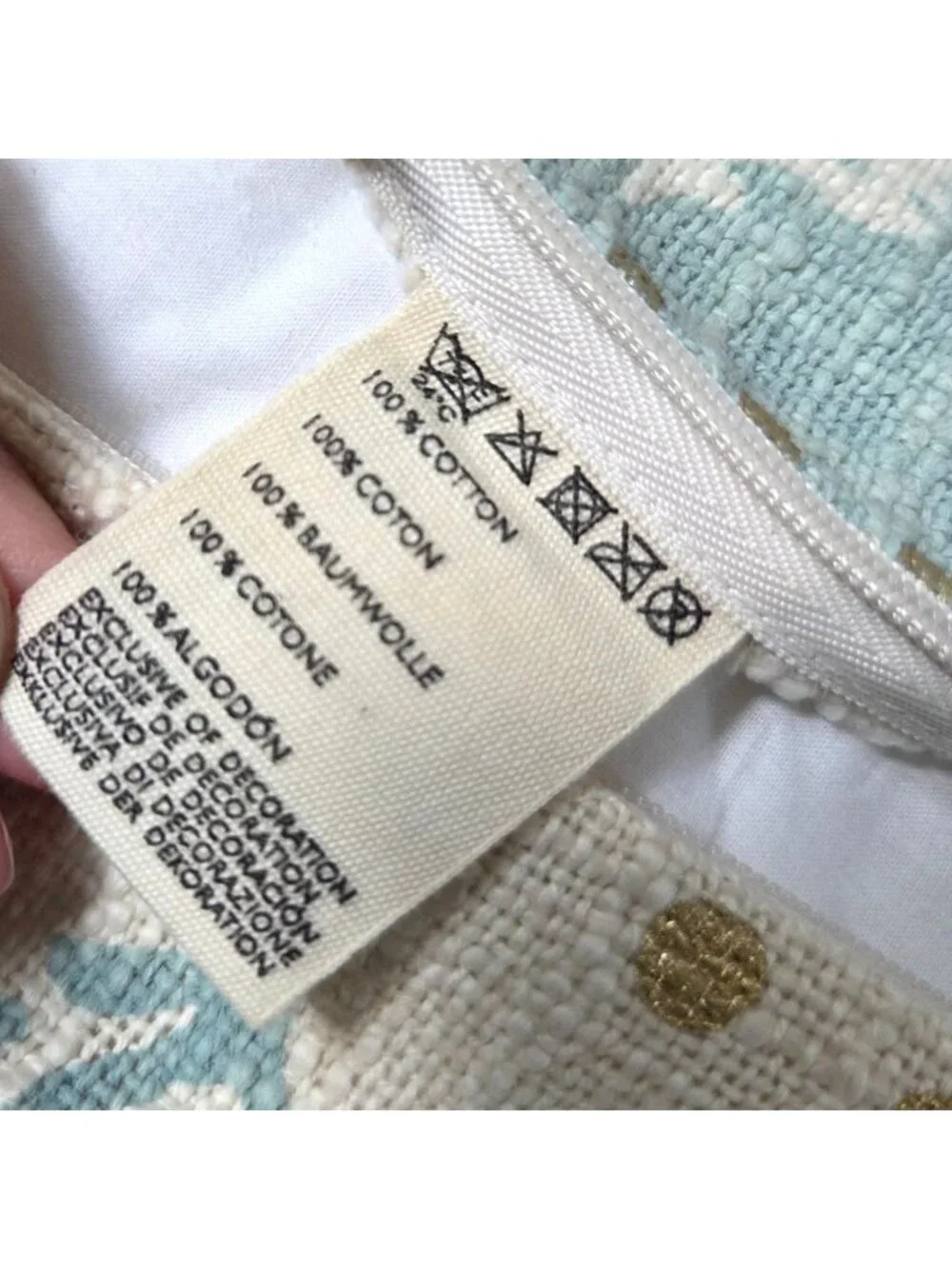 Anthropologie Pillow Blue Metallic 12